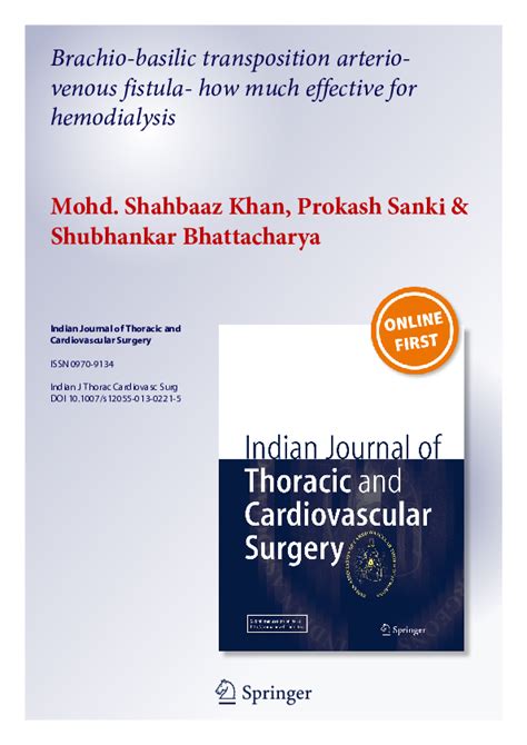 (PDF) Brachio-basilic transposition arterio- venous fistula-how much effective for hemodialysis ...