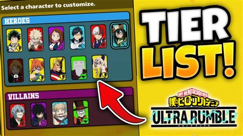 MY HERO ULTRA RUMBLE OPEN BETA TIER LIST My Hero Ultra Rumble YouTube ...