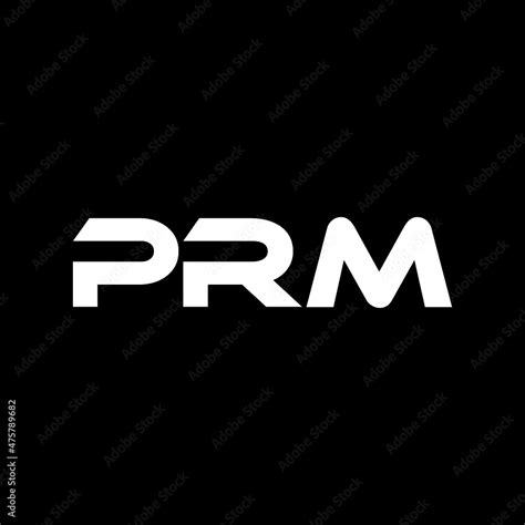 PRM letter logo design with black background in illustrator, vector ...