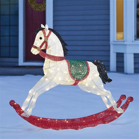 4ft 8 Inches (1.4 m) Christmas LED Rocking Horse With 180...