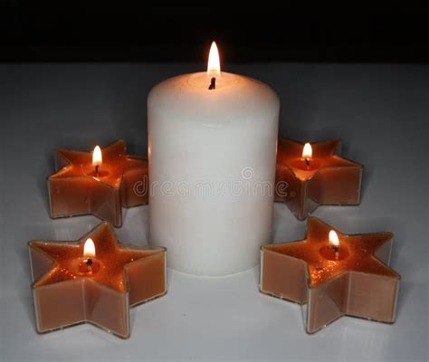 Holidays Decorations with Candles Stock Photo - Image of fire, religion ...