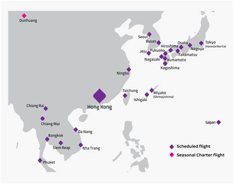 Hk Express Route Map - Hk Express Flight Map, HD Png Download ...