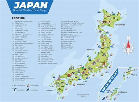 Japan tourist destination map with details #paid, , #AD, #ad, #tourist, #details, #map, #Japan