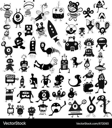 Doodle characters Royalty Free Vector Image - VectorStock