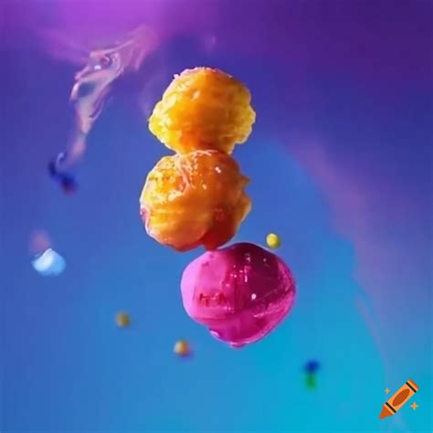 Colorful floating fritters