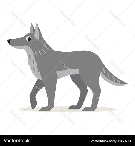 Icon of gray wolf isolated forest animal Vector Image