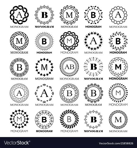 Monogram template design - big set Royalty Free Vector Image