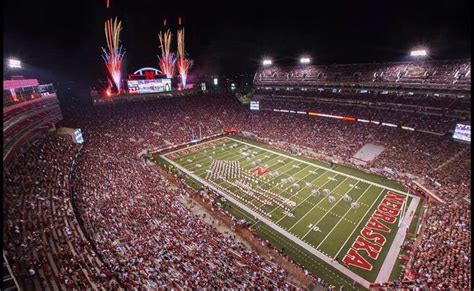 GO BIG RED!! Memorial stadium at night!! | Texas homes, Nebraska, Tesla