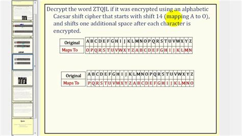 Cryptography: Caesar Cipher With Shift - YouTube