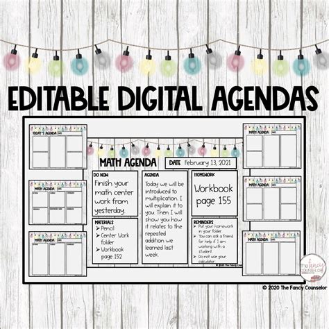 Editable Daily Agendas Farmhouse Rustic Shiplap Porch Lights Distance Learning | Distance ...