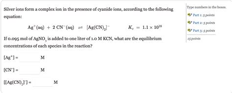 Solved Silver ions form a complex ion in the presence of | Chegg.com