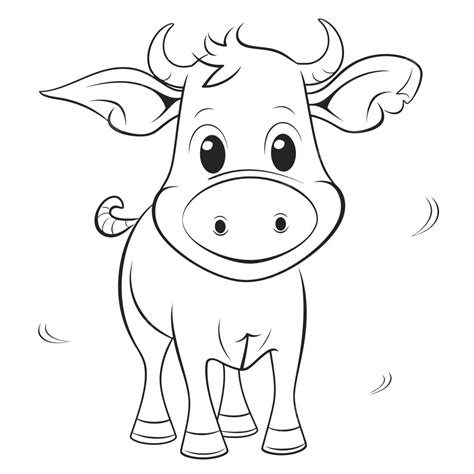 Cartoon Cow Coloring Page For Children Outline Sketch Drawing Vector, Car Drawing, Cartoon ...