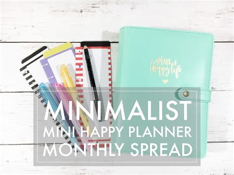 five sixteenths blog: Minimalist Monthly Planning in a Mini Happy Planner
