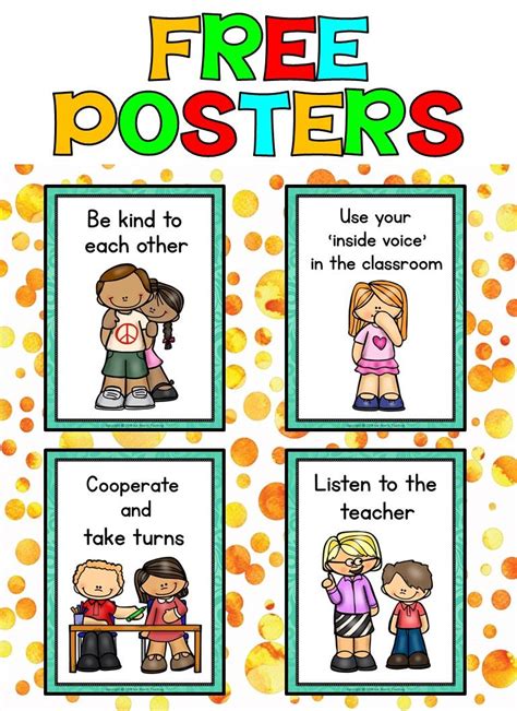 Free Classroom Rules Posters #bulletinboard #school #classroomdecor #posters #free Preschool ...