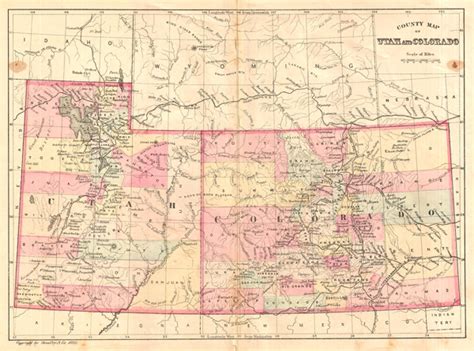 County Map of Utah and Colorado.: Geographicus Rare Antique Maps