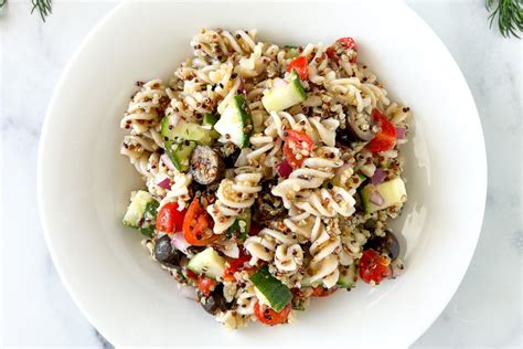 Quinoa Pasta Salad with Lemon Dill Vinaigrette