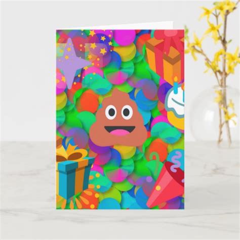 happy birthday poop emoji card | Zazzle