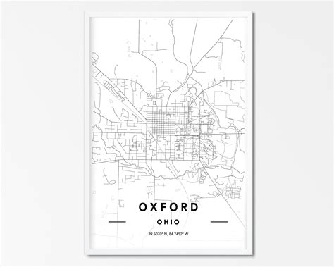 Oxford Ohio DIGITAL DOWNLOAD Map, Oxford Ohio Map, Oxford Ohio Map ...