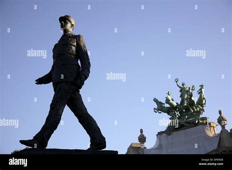 The statue of President Charles de Gaulle near Champs-Elysees. Paris ...