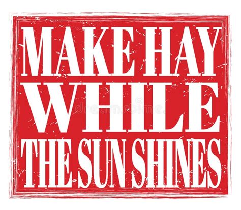 MAKE HAY while the SUN SHINES, Text on Red Stamp Sign Stock Image ...