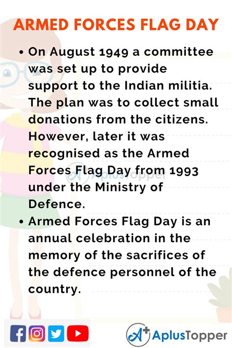 10 Lines on Armed Forces Flag Day for Students and Children in English ...