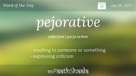 pejorative - mPaathShaala