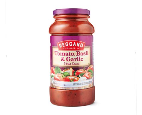 Meat or Tomato, Basil & Garlic Pasta Sauce - Reggano | ALDI US