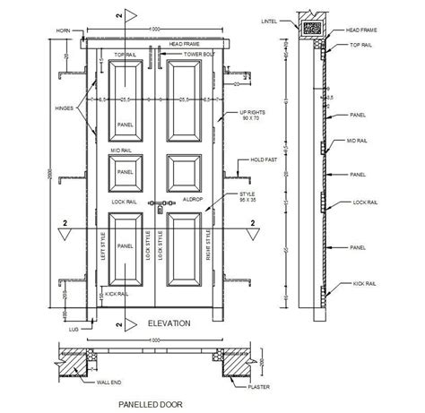 Panelled Door AutoCAD File - Cadbull