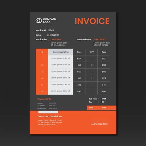 Premium Vector | Business invoice vector template