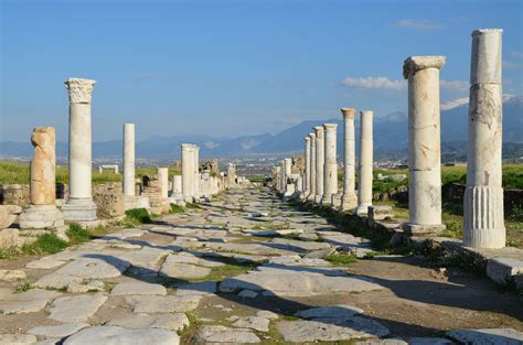 Colonnaded Street at Laodicea on the Lycus, Turkey (Illustration ...