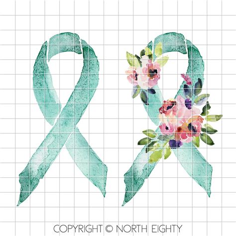 Teal Ribbon Png Awareness Png Ribbon Png Teal Ribbon | Etsy