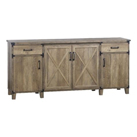 Saint Birch Oxford 4-Door Engineered Wood Credenza File Cabinet in ...