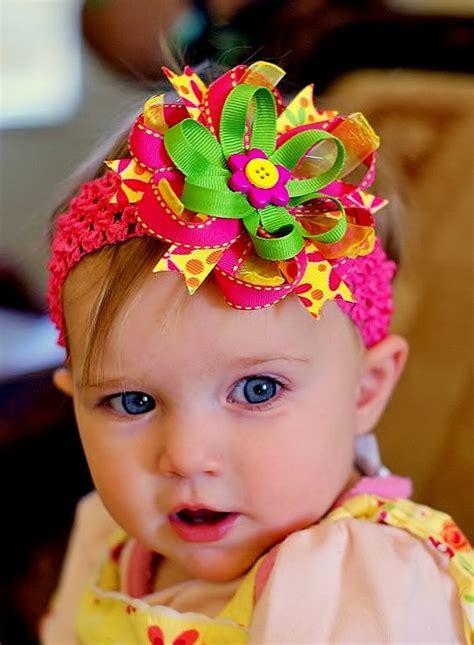 baby hair bow ribbon flower hairbow infant by SallyAnnaSunshine, $8.99 | hairbows | Pinterest ...