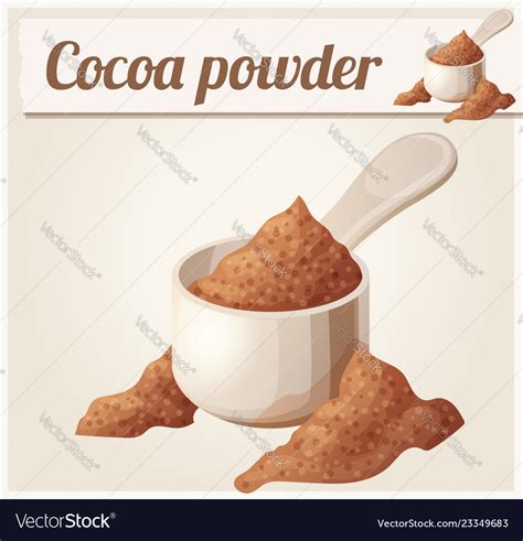 Cocoa powder detailed icon Royalty Free Vector Image