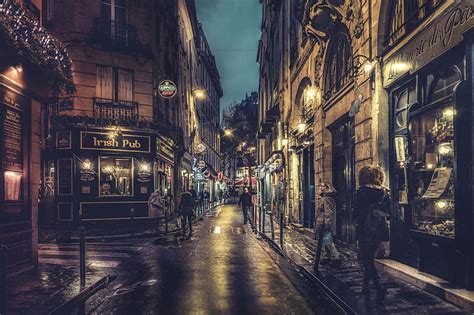 HD wallpaper: Paris, night, France, street, people, lamps, cityscape, walking | Wallpaper Flare