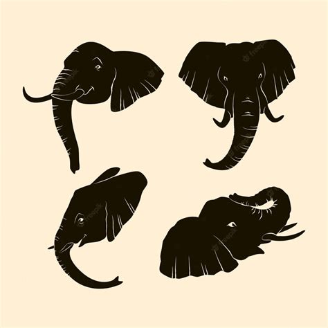 Free Vector | Hand drawn elephant head silhouette