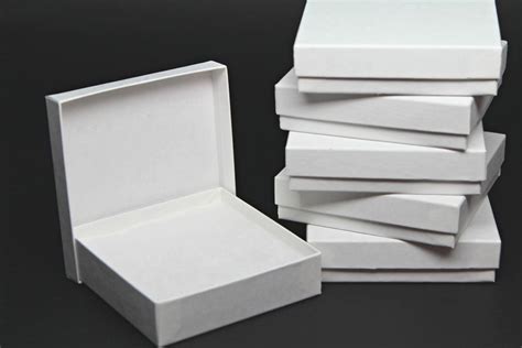 Kraft Jewelry Boxes With Lids White Gift or Display Box Storage Boxes ...