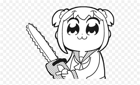 Popuko With A Chainsaw - Pop Team Epic Popuko Manga Emoji,Eyes Squiggly ...