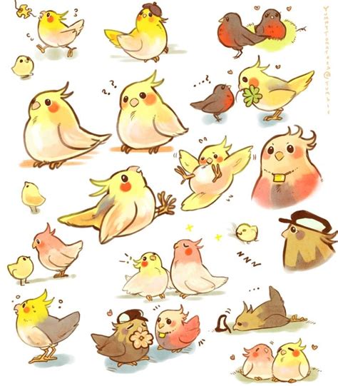 cute bird singing anime - Google Search (With images) | Bird drawings ...