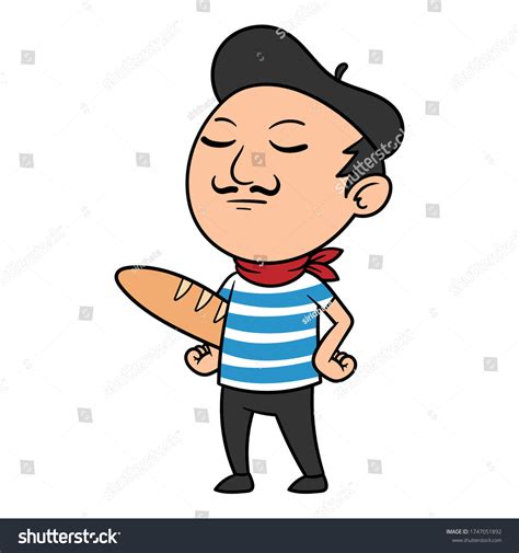 Vector Cartoon French Man Illustration Stock Vector (Royalty Free ...