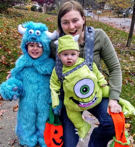 Sewing family Sully and Mike Wazowski costumes from Monsters Inc. | Monster inc costumes, Family ...