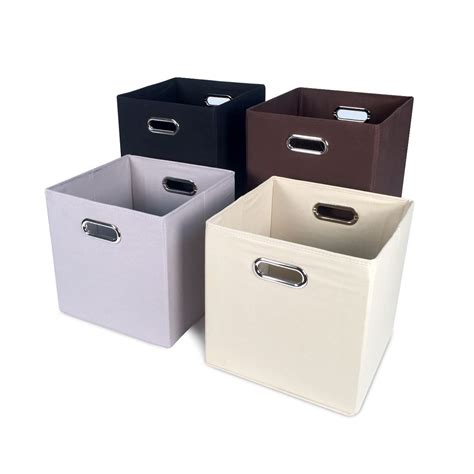 Cube canvas Storage Bin Earth Tone Colors | John Louis Home