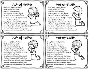 Act of Faith Prayer Card by Bookmarks and More | TpT