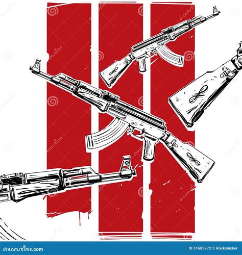 Ak-47 poster stock illustration. Illustration of brown - 31685772
