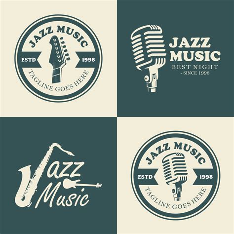 Jazz music party logo and badge design. 7993806 Vector Art at Vecteezy