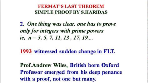 Fermat's Last Theorem Simple Proof (General) by S.Haridas - YouTube