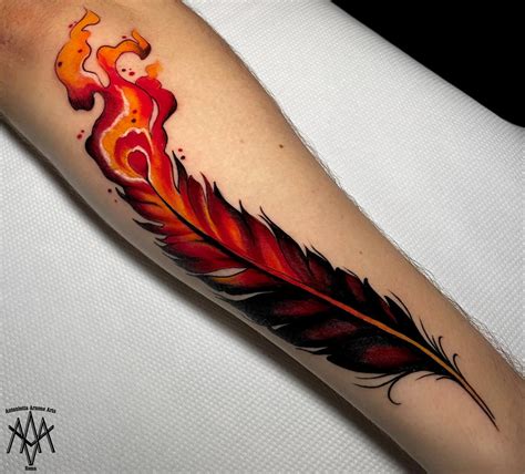 Phoenix feather tattoo by AntoniettaArnoneArts on DeviantArt