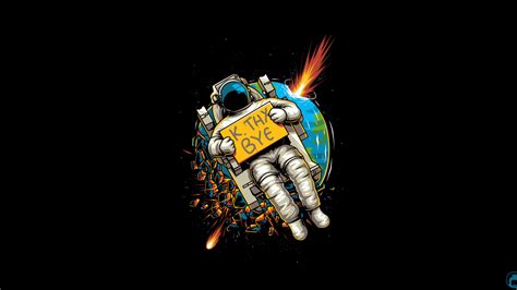 Astronaut Okae Bye oled wallpapers, hd-wallpapers, digital art wallpapers, dark wallpapers ...