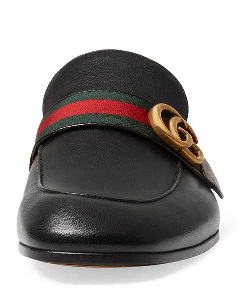 Gucci Leather Black GG Princetown Slippers for Men - Save 27% - Lyst