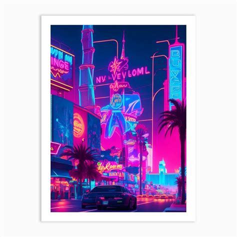 Las Vegas City Art Travel Art Print by Vicky Hanggara - Fy